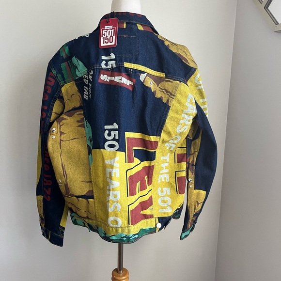 Levi's Trucker Jacket 150th Anniversary Banner Print
Pockets Mens L Denim NEW - Picture 5 of 12